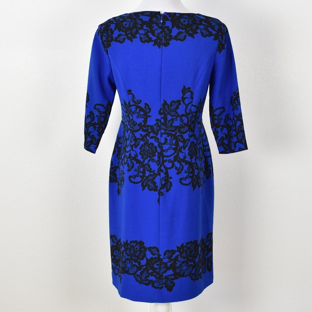 Adrianna Papell Scroll Lace Sheath Dress - 8P - Picture 7 of 8